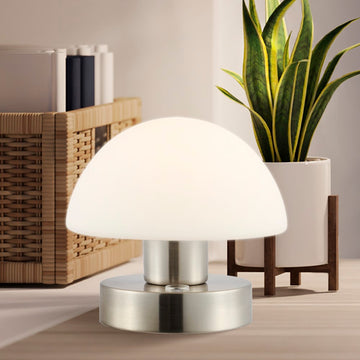 Zoe 5.75" Bohemian Farmhouse Iron Rechargeable Integrated LED Table Lamp - JONATHAN Y